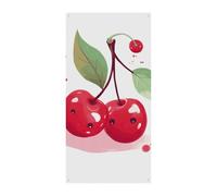 Jolie bannière de couverture de porte cerise 90 x 180 cm - Bannières de fête saisonnières - Panneau de bienvenue vertical - Décoration de porte à suspendre pour porche, entrée, jardin