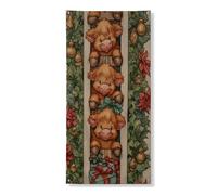 Jolie bannière de couverture de porte de bétail des Highlands, motif animal de ferme festif, décoration d'intérieur et d'extérieur, toile de fond saisonnière de Noël, 91,4 x 183 cm
