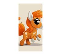 Jolie bannière de couverture de porte orange poney 90 x 180 cm bannières de fête saisonnières panneau de bienvenue verticale décoration de porte à suspendre pour porche, entrée, jardin décoration