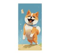 Jolie bannière de couverture de porte Shiba Inu 90 x 180 cm - Bannières de fête saisonnières - Panneau de bienvenue vertical - Décoration de porte à suspendre pour porche, entrée, jardin