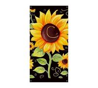 Jolie bannière de couverture de porte tournesol 90 x 180 cm - Bannières de fête saisonnières - Panneau de bienvenue vertical - Décoration de porte à suspendre pour porche, entrée, jardin
