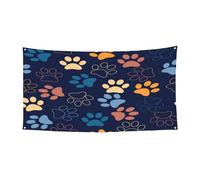 Jolie bannière de fond en forme de patte de chien - Décoration d'extérieur résistante aux UV et à la décoloration - Pour les salons commerciaux et les événements de jardin - Drapeau réutilisable