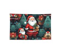 Jolie bannière de Noël portable décorée à quatre trous, tapisserie imprimée à suspendre avec crochets pour fête de plage, festival, décoration de voyage