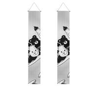 Jolie bannière de porche imprimée bouteille de lait avec imprimé ours, panneau avant, drapeaux à suspendre, décorations de fête, pour porte extérieure et intérieure