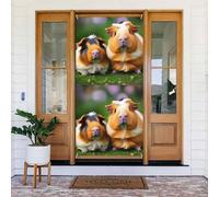 Jolie bannière de porte imprimée de cochons d'Inde, décoration de vacances réutilisable pour Halloween, Noël, fêtes