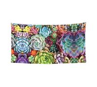 Jolie bannière imprimée de plantes grasses sur une face pour les décorations festives d'anniversaire, de mariage, de vacances