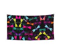 Jolie bannière imprimée libellule sur une face pour les décorations festives d'anniversaire, de mariage, de vacances