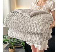 Jolie Belle Couverture Polaire, Couverture Moelleuse Moelleuse Douce, Jet décoratif pour canapés chaises de lit de canapé, Tout Confort de Saison adapté Argent 200 * 220cm