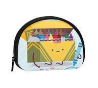 Jolie boîte à crayons avec fermeture éclair, petit organisateur de voyage avec imprimé intégral, tissu polyester durable, pochette compacte pour pièces de monnaie, clés