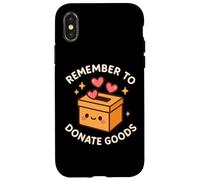 Jolie boîte à Dons « Remember to Donate Goods» Coque pour iPhone X/XS