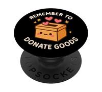 Jolie boîte à Dons « Remember to Donate Goods» PopSockets PopGrip Adhésif
