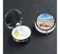 Jolie boîte à pilules ronde portable à 3 compartiments pour poche ou sac à main, pilulier hebdomadaire décoratif en métal pour médicaments, vitamines, cadeau de voyage
