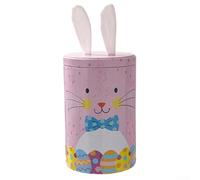 Jolie boîte décorative en fer avec lapin - Idéale pour ranger des bonbons et ajouter du charme à n'importe quelle pièce (rose)