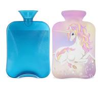 Jolie bouillotte licorne avec housse, 2 l pour soulager la douleur, le cou et les épaules, chauffe-mains et pieds