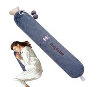 Jolie bouillotte - Longue bouillotte - Avec housse extérieure douce - Pour la relaxation des épaules, les douleurs musculaires, les femmes, les enfants, les voyages, le lit, les blessures sportives