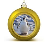 Jolie boule de Noël en forme de pingouin - Incassable - Avec ficelle - Boules de Noël décoratives pour sapin de Noël, maison, mariage, fêtes de fin d'année