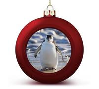 Jolie boule de Noël en forme de pingouin - Incassable - Avec ficelle - Boules de Noël décoratives pour sapin de Noël, maison, mariage, fêtes de fin d'année