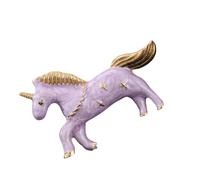 Jolie Broche Avec Une Corne Et Une Couleur Macaron Épinglette En Alliage Accessoire De Vêtements Polyvalents Pour Adolescents Belle Épinglette Bijou Fantaisie, taille unique, comme décrit