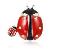 Jolie broche coccinelle en cristal et strass en forme d'insecte en émail pour châle, châle, robe, costume, sac à dos, bijoux, cadeau pour femmes et filles, Métal, Zircone cubique