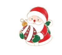 Jolie broche de Noël en métal robuste avec motif de Père Noël, pour les tenues de fête, les accessoires, les cadeaux de Noël ou la vie quotidienne, broche de Noël vintage, Einheitsgröße, comme décrit