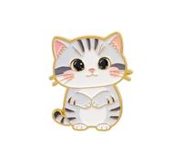 Jolie broche en émail en forme de chat de dessin animé, broche décorative en alliage de zinc pour sac à dos, pull, chapeau, cadeau pour étudiant, adolescent, amoureux des chats, design japonais mignon