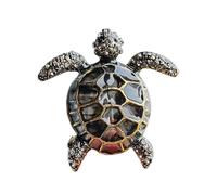 Jolie broche en forme de tortue avec coque en alliage transparent - Accessoire portable pour vestes, sacs, décoration, taille unique, Comme décrit