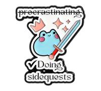 Jolie broche grenouille bleue de dessin animé - Épée poignard en métal pour les amateurs de mode, taille unique, Acrylique