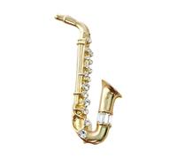 Jolie broche instruments de saxophone - Épinglette en strass de 5,6 cm pour musiciens UK, bijoux de musique vintage, cadeau pour femmes et hommes, élégante robe, costume, chemise, écharpe, veste, sac,