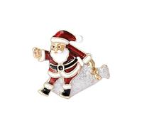 Jolie broche Père Noël pour femmes et filles en émail mignon ornement couronne broche revers broche de Noël festival Nouvel An cadeau, Métal, Sans pierre précieuse