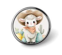 Jolie broche ronde en forme de chapeau de cowboy en agneau pour homme et femme - Broche tendance pour robe, veste, sac à dos