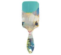 Jolie brosse à cheveux douce pour cheveux fins Pop Art Chinchilla Vert menthe Massage du cuir chevelu pour cheveux courts avec poignée ergonomique cepillo para pelo rizado