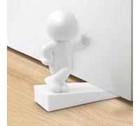 Jolie butée de porte décorative - Protège vos sols - Blanc - 12,2 x 12 cm - Pour salon, maison, appartement, hôtel, dortoir, lieu de travail, garage