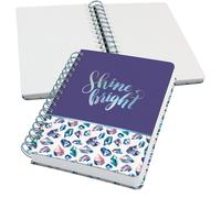 Jolie Carnet De Notes À Spirale, Fairy Gems, Pointillés (Réglure Dot), 120 G/M², 16,8 X 21,5 Cm, Couverture Rigide, 240 Pages, Rose, Violet, Bleu