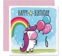 Jolie carte d'anniversaire 6 ans, Sprinkle of Magic, licorne