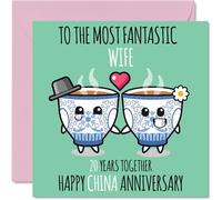 Jolie carte d'anniversaire chinoise pour femme - 20 ans ensemble - Cartes d'anniversaire de mariage pour femme de la part de votre mari, cartes de vœux d'anniversaire de 145 mm