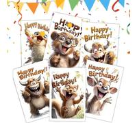 Jolie carte d'anniversaire - Ensemble souvenir sur le thème des animaux avec enveloppe - Cartes d'anniversaire d'animaux - pour petite amie, petit ami, collègue, mari, épouse, sœur, fils, fille, papa
