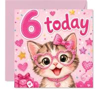 Jolie carte d'anniversaire pour 6e anniversaire avec joie d'anniversaire