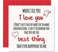 Jolie carte d'anniversaire pour lui, elle - I Love You, You Are The Best Thing, carte de Saint-Valentin d'anniversaire, petit ami, petite amie, mari, épouse, partenaire, 145 mm x 145 mm, cartes de