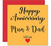 Jolie carte d'anniversaire pour maman et papa - Carte d'anniversaire de mariage pour femme, homme, elle, lui, 145 mm x 145 mm - Cartes de vœux d'anniversaire pour parents, mère, maman, père, papa