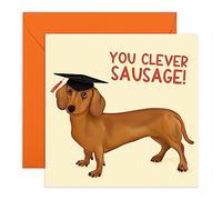 Jolie carte de remise de diplôme pour elle - « You Clever Sausage » - Carte de félicitations pour lui - Cartes de vœux pour chien - Cartes de vœux pour elle - Par Central 23