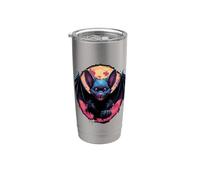 jolie chauve-souris gothique dans une pleine lune Gobelet isotherme en acier inoxydable double paroi