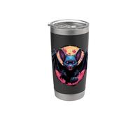 jolie chauve-souris gothique dans une pleine lune Gobelet isotherme en acier inoxydable double paroi