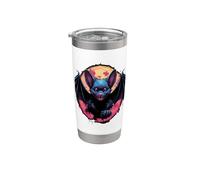 jolie chauve-souris gothique dans une pleine lune Gobelet isotherme en acier inoxydable double paroi