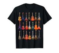 Jolie chemise en forme de guitare Rock N Roll avec instruments de musique T-Shirt