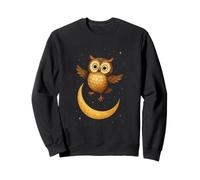 Jolie Chouette sur Croissant de Lune avec étoiles fantaisistes Sweatshirt