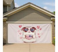 Jolie couverture de porte de garage en forme de cochon d'Inde, motif cœur, grande bannière de garage, décoration intérieure et extérieure, 397 x 180 cm