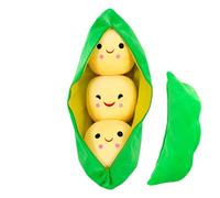 Jolie de Pois Jaune - Coussin en Peluche Douce | Peas Plush Doll avec Expressions faciales, Expression drôle, canapé, Compagnon Dormir, Peluche de Haricots farcis