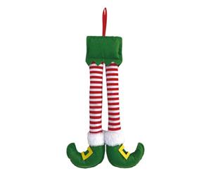 Jolie décoration de jambes rayées, décoration de vacances en peluche | Accessoire de sapin de Noël avec des membres rembourrés doux pour ajouter un caractère ludique et lumineux pour les