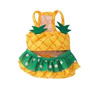 Jolie écharpe pour chat pour printemps/été - Style ananas - Jaune - Maillot de bain pour chien - Vêtements pour petits chats, chiens et filles (jaune, taille L)
