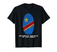Jolie Empreinte Digitale de la République démocratique du Congo T-Shirt